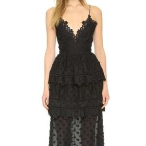 NWOT Self-Portrait Ivy Cotton Lace Black Cocktail Dress - UK4/US8
